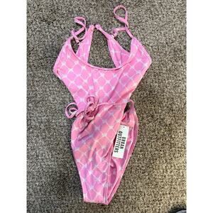 Out From Under by Urban Outfitters Swimsuit – Pink Bow Print – Size L – NWT